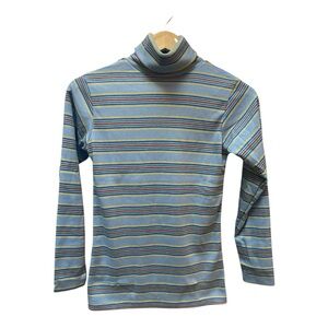 Skyr By Scandia Womens 1980s Vintage Base Layer Turtleneck Shirt Size Small blue